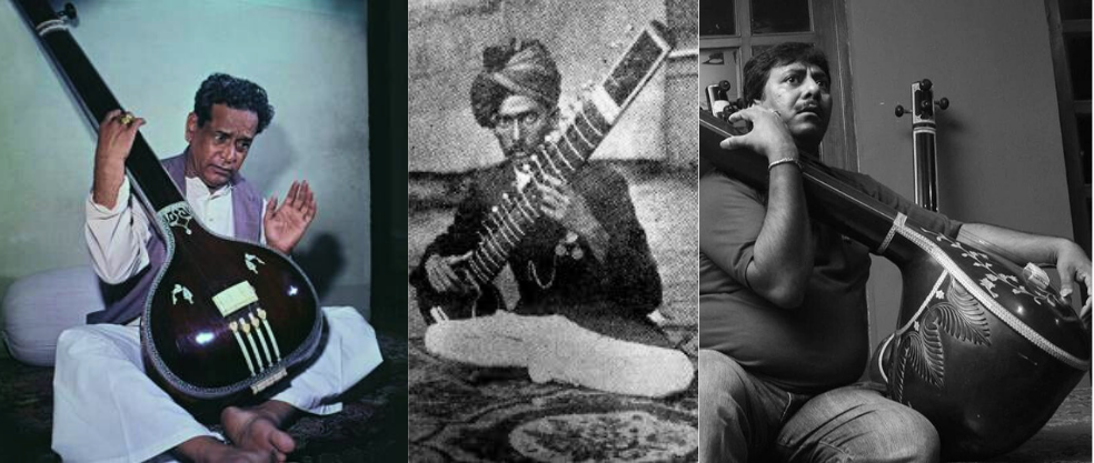 photo: musical legends Rashid Khan, Pandit Bhimsen Joshi, and Ustad Abdul Karim Khan Saheb. 
